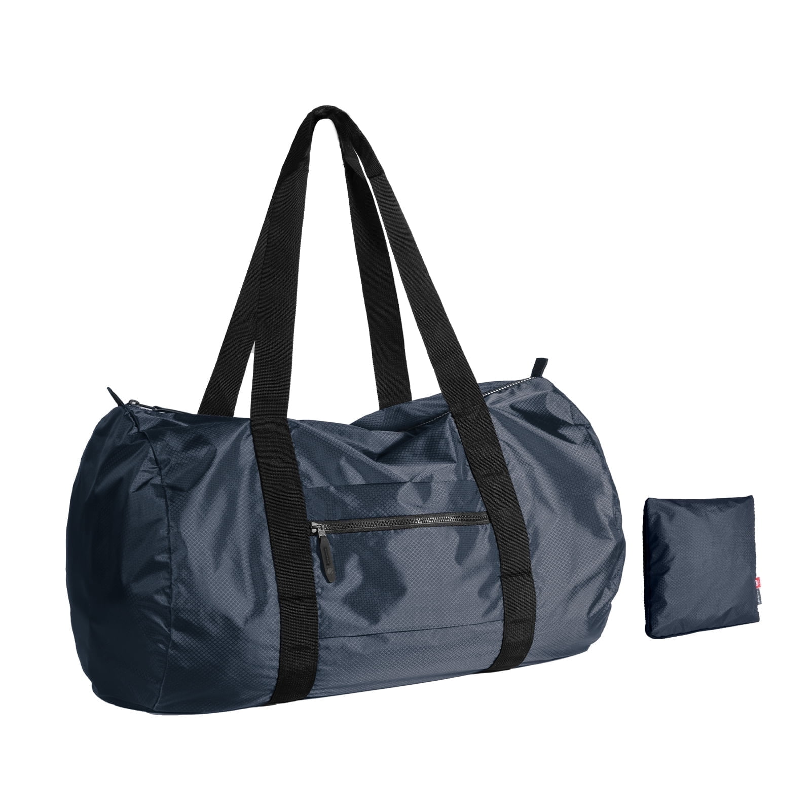 pack all 45L Foldable Duffel Bag, Water-Resistant Sports Gym Bag, Portable Weekender Bag Lightweight for Travel, Fitness and Camping (Navy Blue)