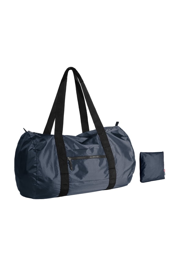 45L Foldable Duffel Bag, Water-Resistant Sports Gym Bag, Portable Weekender Bag Lightweight for Travel, Fitness and Camping (Navy Blue)