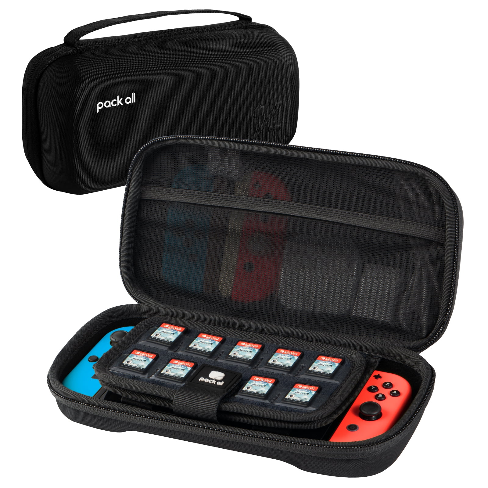 pack all Carrying Case Compatible with Nintendo Switch and New OLED Model, Large Capacity Switch Travel Case, Portable Hard Game Case Travel Bag