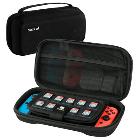 pack all Carrying Case Compatible with Nintendo Switch and New OLED Model, Large Capacity Switch Travel Case, Portable Hard Game Case Travel Bag