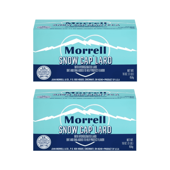 pack of 2  Morell Snow Cap Lard 16 oz. Box
