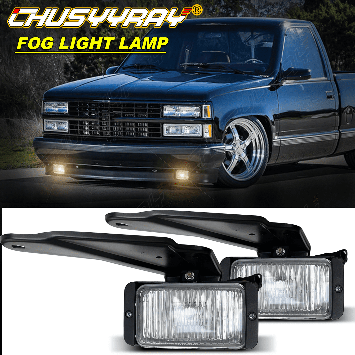 2x 4000k white Fog Lights for 1988-1997 1998 Chevy GMC C/K 1500 2500 3500