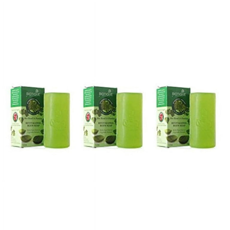 pack of 3 biotique bio basil parsley revitalizing body soap 150g