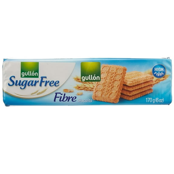 Gullon Sugar Free Fiber Cookies 6 Ounce, 170 Gram (Pack of 5)