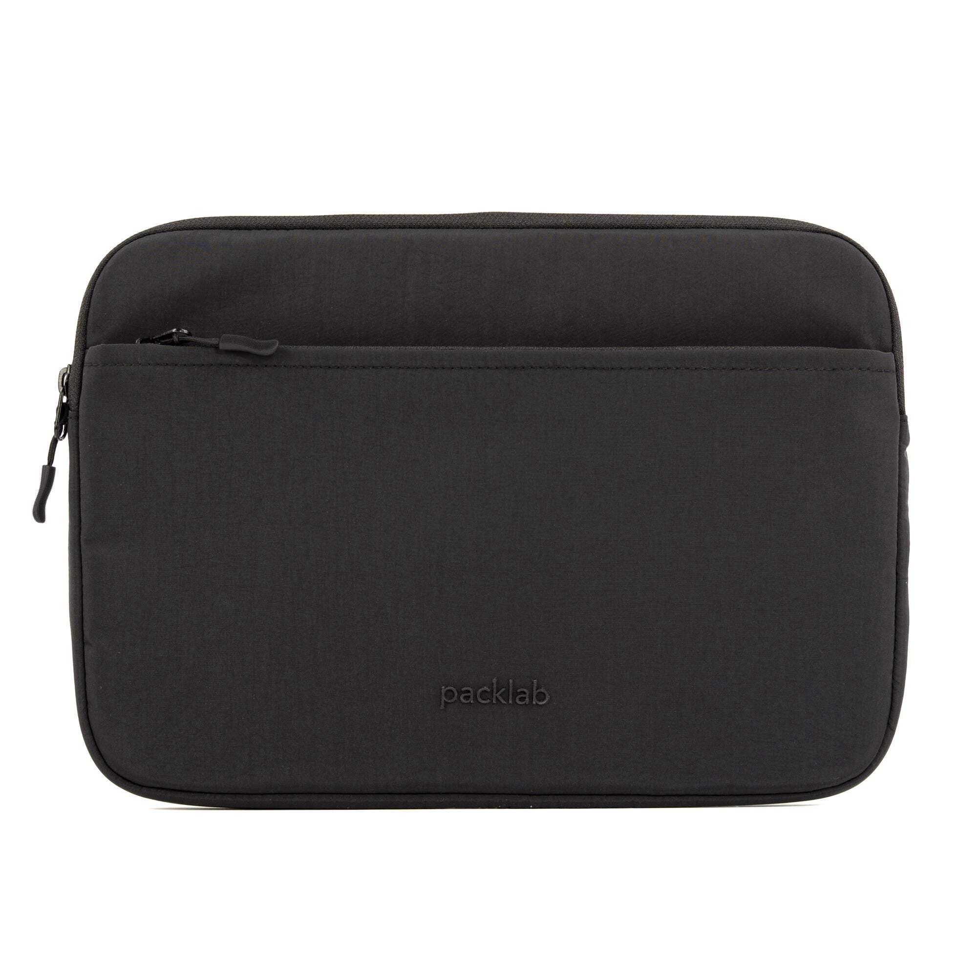 packlab Black Laptop Sleeve with Pocket – Slim Padded 14 Inch Computer Case for Work, Travel, and Everyday Laptop Protection