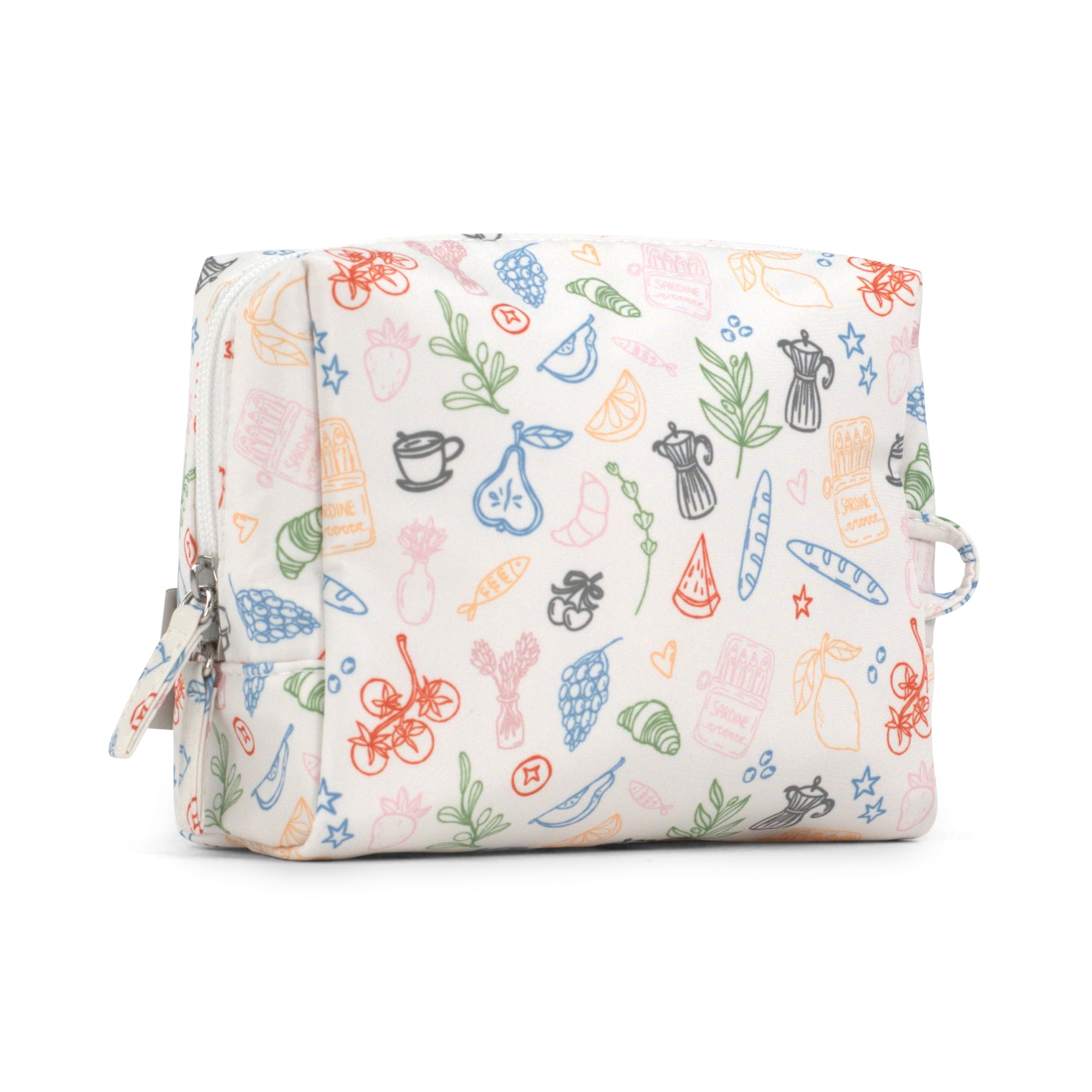 packlab Travel Makeup & Toiletry Cosmetic Bag, Cafe Doodle Organizer Pouch