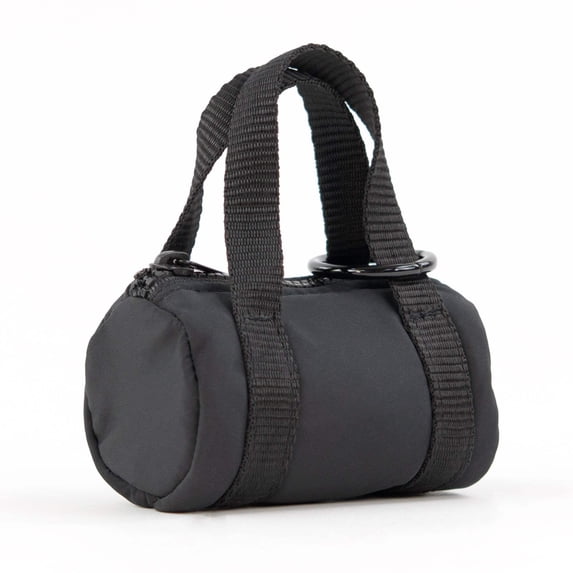 packlab Micro Nano Duffel Keychain – Small Black Duffel Coin Purse for Lip Balm, Earbuds, or Cash