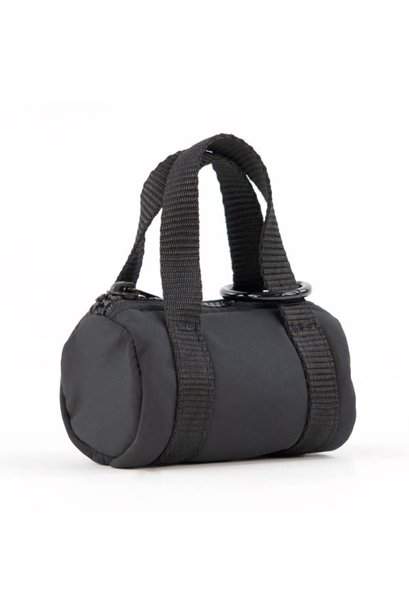 Micro Nano Duffel Keychain – Small Black Duffel Coin Purse for Lip Balm, Earbuds, or Cash