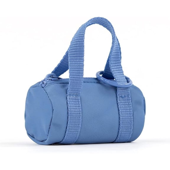 packlab Micro Nano Duffel Keychain – Small Blue Duffel Coin Purse for Lip Balm, Earbuds, or Cash
