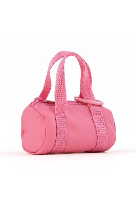 Micro Nano Duffel Keychain – Small Pink Duffel Coin Purse for Lip Balm, Earbuds, or Cash