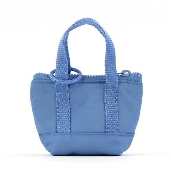 packlab Micro Nano Tote Keychain – Small Blue Mini Tote Bag Coin Purse for Women & Girls – Trendy Bag Charm for Purses or Keys