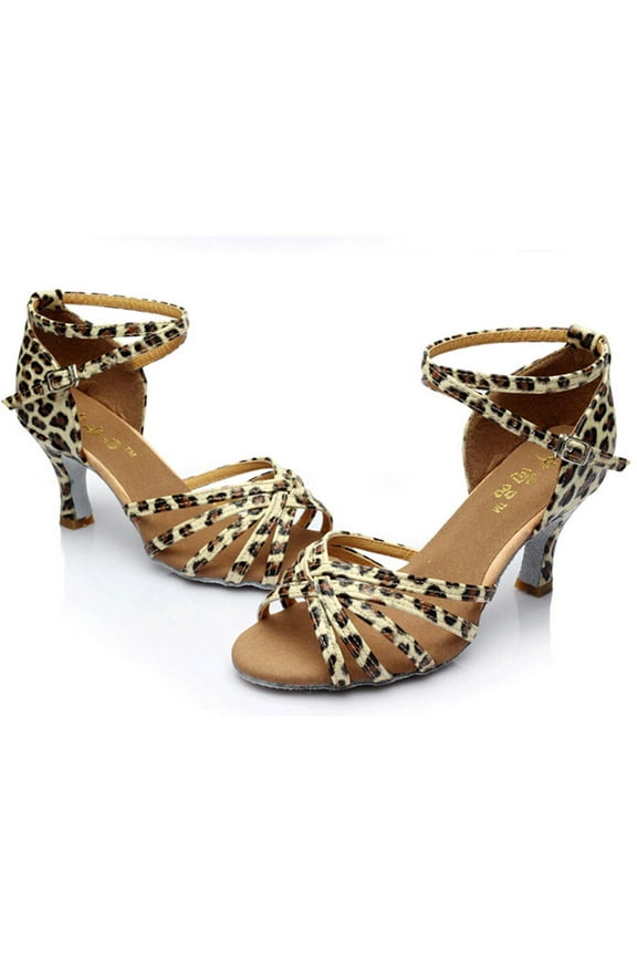 Glitter Women Latin Dance Heels Shoes Ankle Strap Closed Toe Sandals Ballroom Salsa Tango Practice Performence Party Dancing Shoes,Size 4