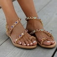 thumbnail image 1 of pafei tyugd Womens Flats Sandals Summer Wedding Beach Gladiator Sandals Bohemian Flower Rhinestone Dress Shoes Comfortable Open Toe Sandal,Size 5.5, 1 of 6