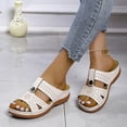 thumbnail image 1 of pafei tyugd Womens Wedge Flip Flops Sandals with Arch Support Summer Comfortable Platform Bohemia Flat Shoes Massage Function Casual Thong Sandal,Size 8.5, 1 of 1