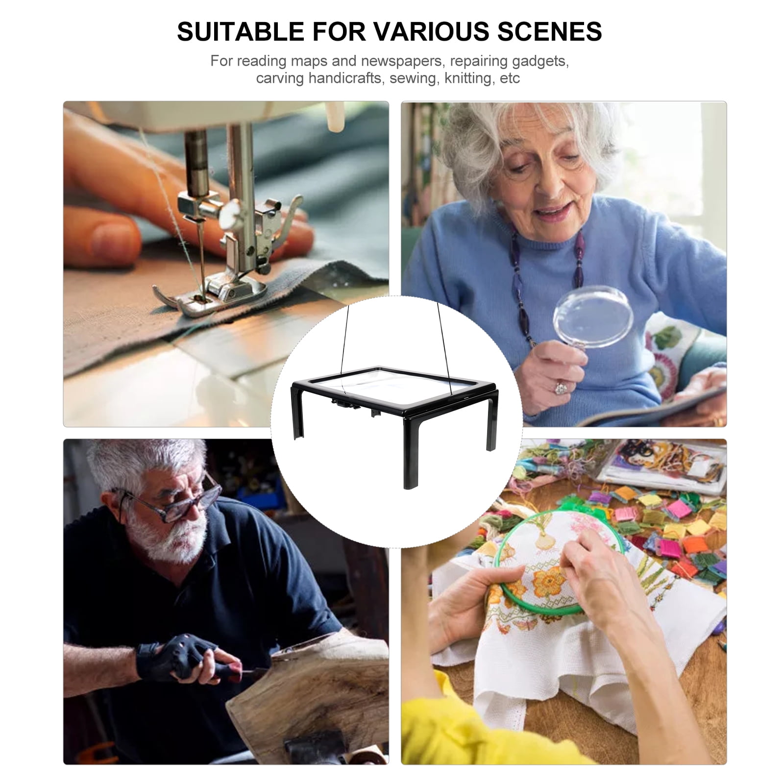 page magnifying glass Hands Free Full Page LED Lighted 3X Magnifying