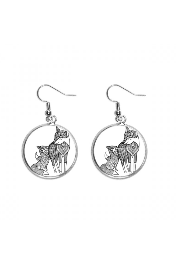 paint fox friend company ear dangle silver drop ear jewelry woman