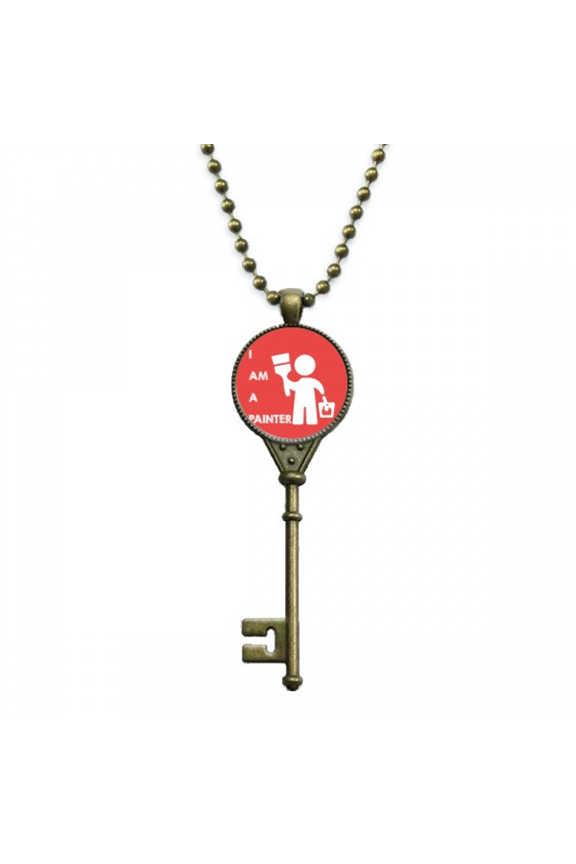 paint painter painting job key necklace pendant tray embellished chain