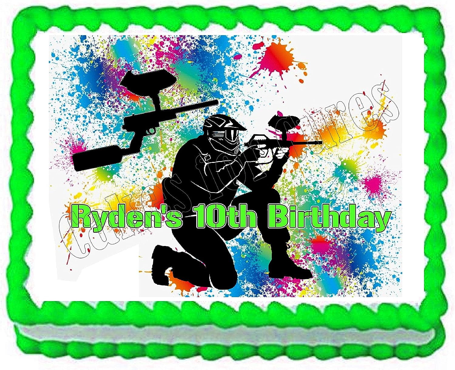 paintball edible cake image cake topper frosting sheet decoration