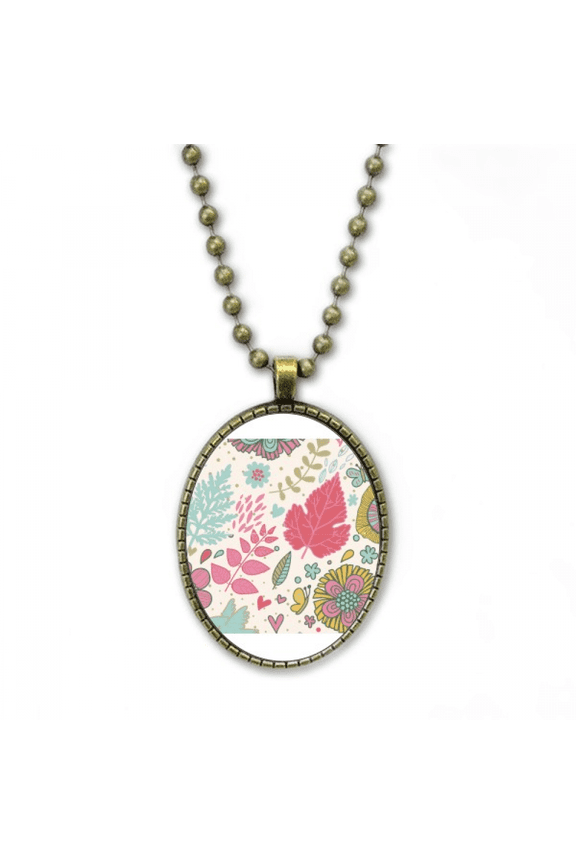 painted flowers paint necklace vintage chain bead pendant jewelry collection