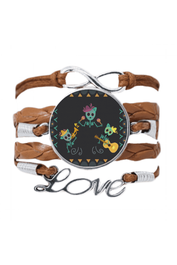 painted mexico undead festival bracelet love chain ornament wristband