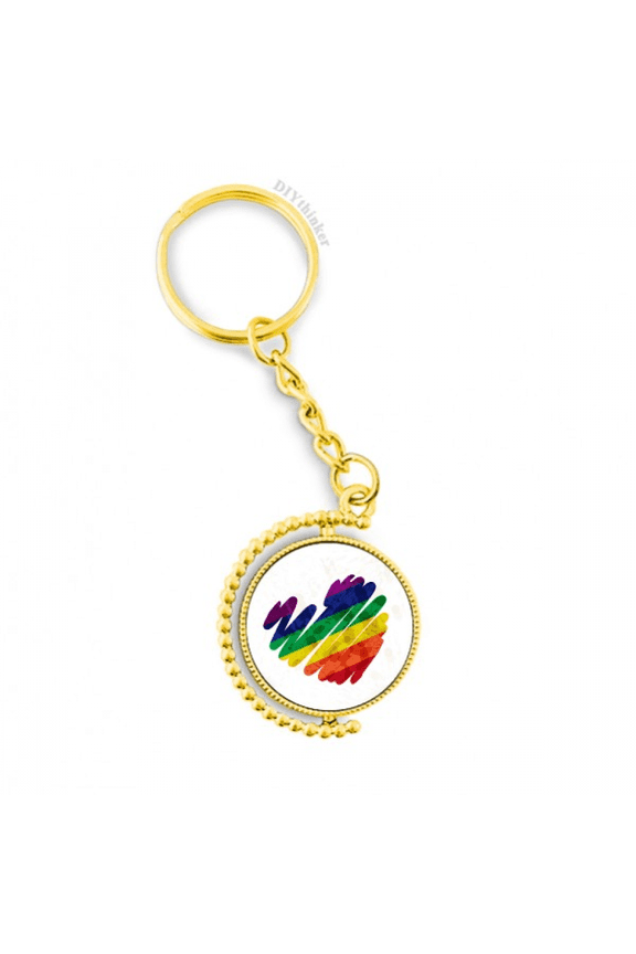 painting heart lgbt rainbow metal connector key chain accessory en keyholder
