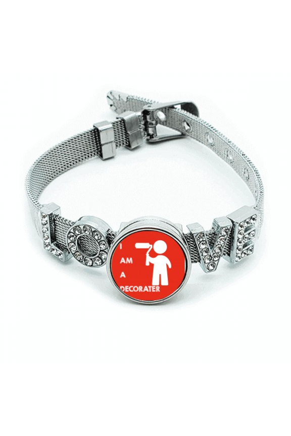 painting painting Bracelet Wristband Crystal Love Adjustable Bangle