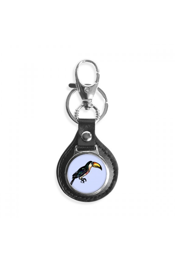 painting toco tropical bird key link chain keyholder finder hook metal