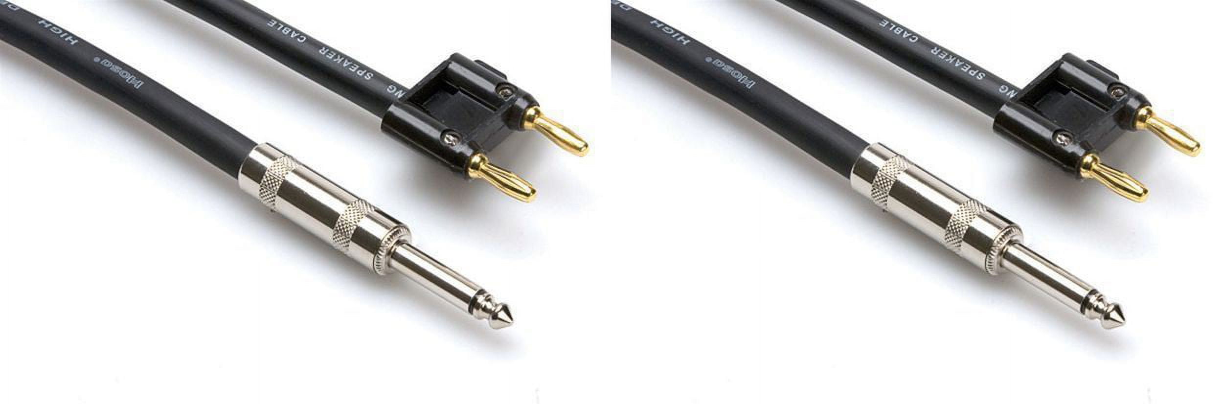 pair (2) Hosa 15' Foot 1/4" TS To Banana 16 Gauge Speaker Cable Wire