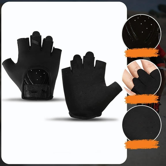 A pair Breathable Workout Gloves, Fingerless Weight Lifting Gloves, Half Finger Bike Gloves, Non-Slip Gym Workout Gloves, Full Palm Grip Protection Lightweight Non-Slip Silicones Gym Gloves
