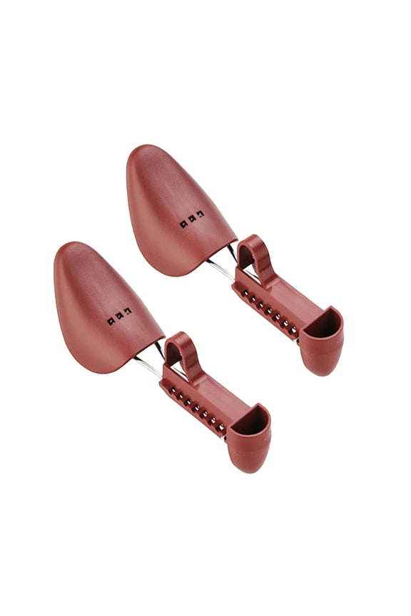 A pair of Shoe Stretcher, Spring Loaded Boot Shaper with 9-Gear Adjustment & Ventilation Holes, for Leather Shoes, Sneakers, Heels, Boots, Loafers, Adjustable in 8.7-11in