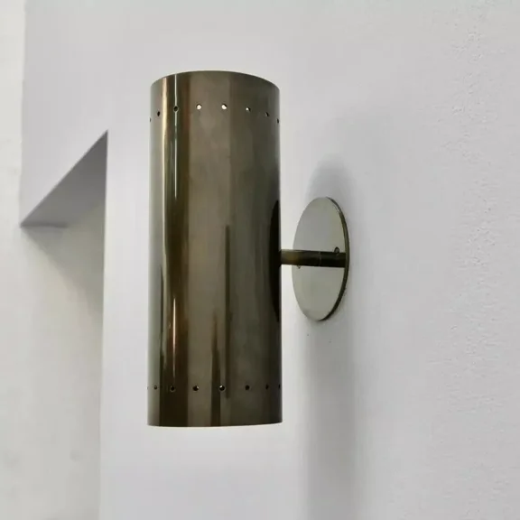 pair of Italian Style Brass Wall Sconce , Mid Century Lighting , Vanity Light
