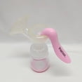 thumbnail image 1 of paiter. Breast pumps Pink Handle Transparent Body Manual Breast Pumps With Transparent Funnel Collection Bottle And Ergonomic Design, 1 of 5