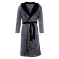 thumbnail image 1 of pajama set for women Men's Winter Lengthened Plush Shawl Bathrobe Home Clothes Long Sleeved Robe Coat, 1 of 7