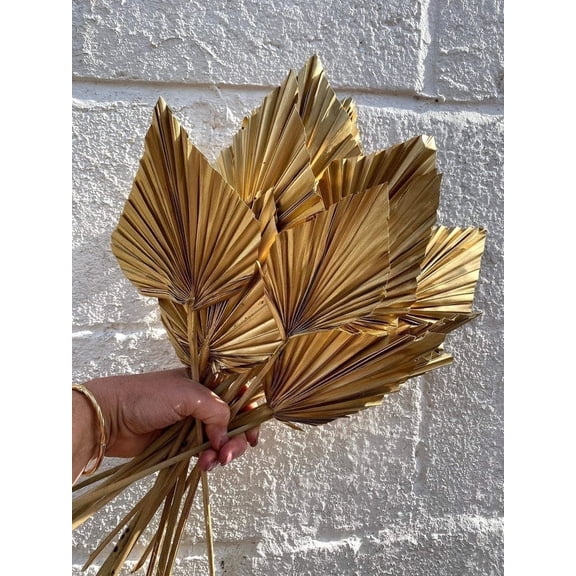 Palm Leaves Wall Decor Golden Set of 5 Metal Leaf Wall Art Decorative Hanging Accent for Living Room Bedroom Hallway Office Home Decor