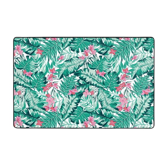 palm leaves Shaggy Area Rug, Rugs for Living Room Bedroom Non Slip Door Mat Indoor Carpet Machine Washable Nursery Home Decor Floor Mats for Entryway 60x39in-#