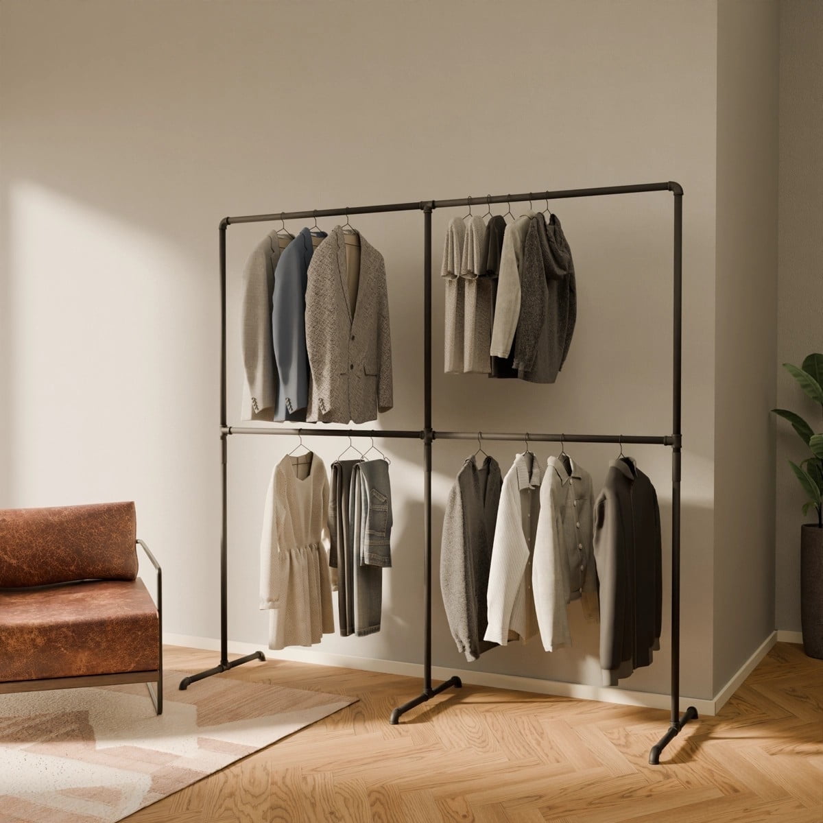 pamo Industrial Design garment rack - LAS 2 Black - freestanding Coat ...