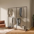 Free Standing Wardrobe Racks pamo Industrial Pipe Clothing Rack with Shelf - 260 lbs Capacity - Free ...