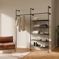 pamo Industrial Pipe Clothing Rack with Shelf - 520 lbs Capacity - Wall ...