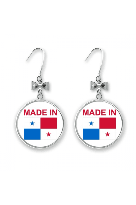 panama country love bow earrings drop stud pierced hook