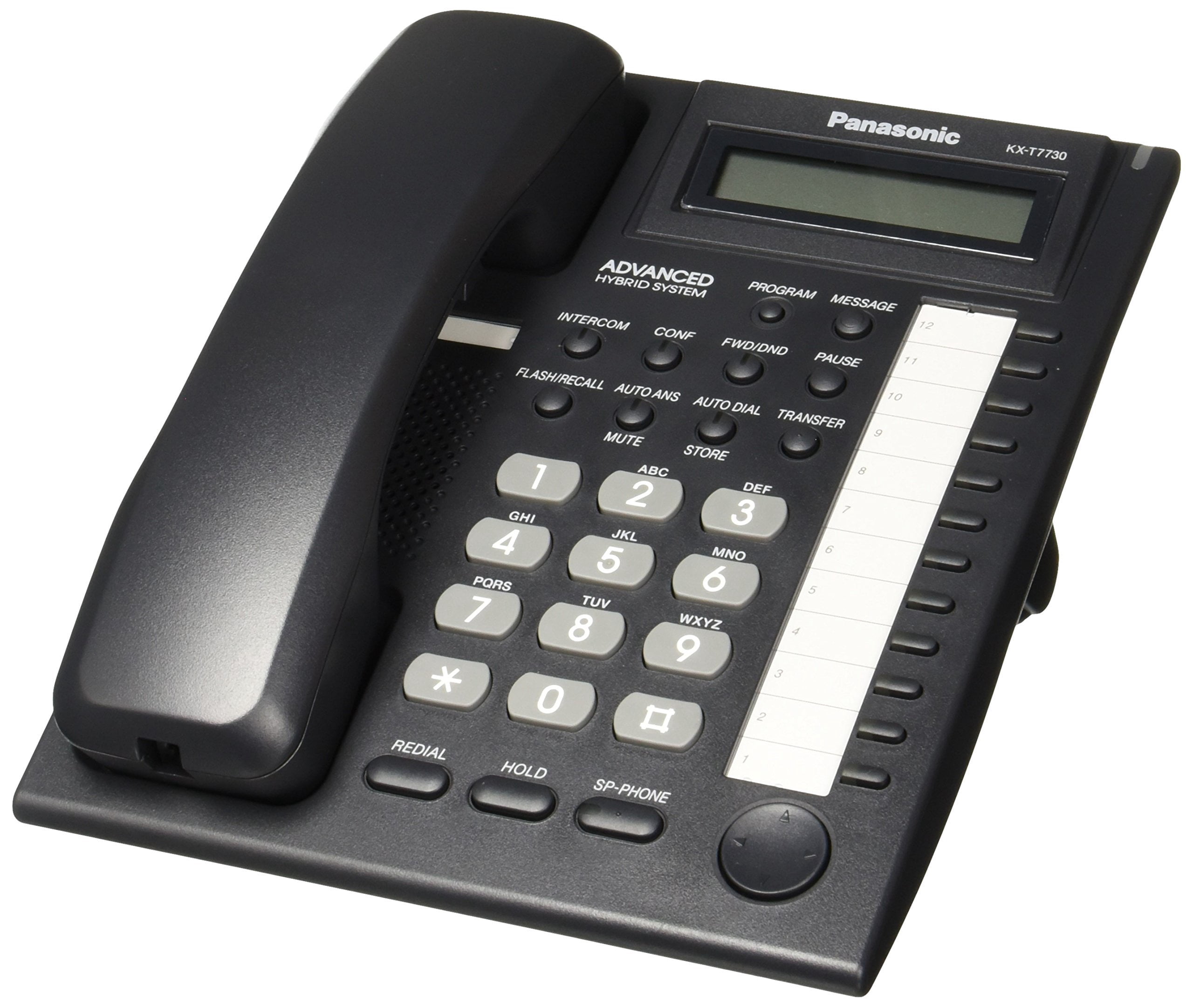 Panasonic KX-T7730 Telephone Black, 12 Key System, LCD Display