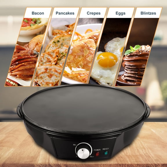 pancake maker machine Pancake 11 Inches Electric Crepe Maker 900W 50-210 Celsius Degree Temperature Control Non-stick Pancake Griddle for Roti Tortilla Blintzes Includes Wooden Spatula and Batter