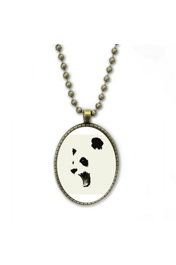 panda black white open mouth color block necklace vintage chain bead pendant jewelry collection