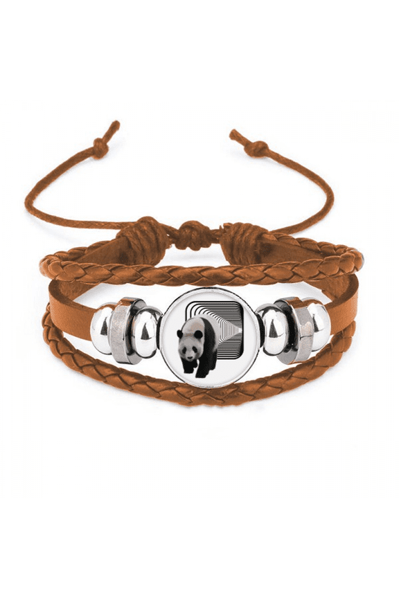 panda tunnel walking spbracelet wristband leather jewelry ornament