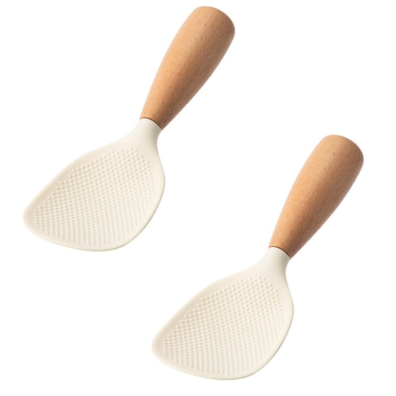 pangttian 2Pcs Standing Silicone Rice Spoon Paddle, Rice and Potato Servers,Household Rice Shovel Heat Resistant Anti-scalding Rice Scooper, Non Stick Rice Spoon Rice Spatula Kitchen Gadge()