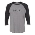 thumbnail image 1 of panik! Unisex 3/4 Sleeve Baseball Raglan Tee, 1 of 2