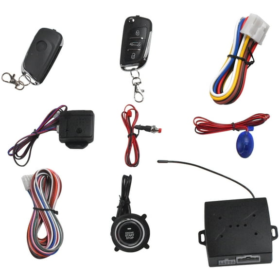 panlongic Car Ignition Switch Keyless Entry Remote Starter Engine Push Start Button Kits Without PKE