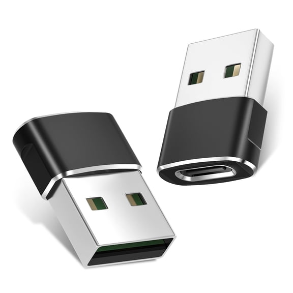 pannbo USB to USB C Adapter 2 Pack, Type C Female to A Male Converter, Compatible with Samsung Galaxy S25 S24 S23 Plus Ultra,iPhone 17 16 15 14 13 Mini Pro Max,for Apple Watch S11 SE,AirPods,iPad Air