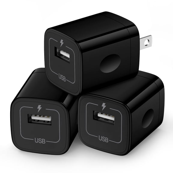 pannbo USB Wall Charger Cube 3-Pack, 5V 1A Single Port Charging Block Adapter for Samsung Galaxy S24/S23/S22/S21/S20, iPhone 14/13/12/11, Moto G7/G6, LG Stylo 6/5/4, Note 20/10
