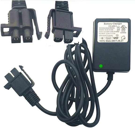 panningbo 12V Battery Charger for Kids Ride On Car, 12V 1A Power Supply for Yamaha Raptor 700R Toyota FJ Cruiser MegaTredz Motion Trendz, UL BC Certified Green