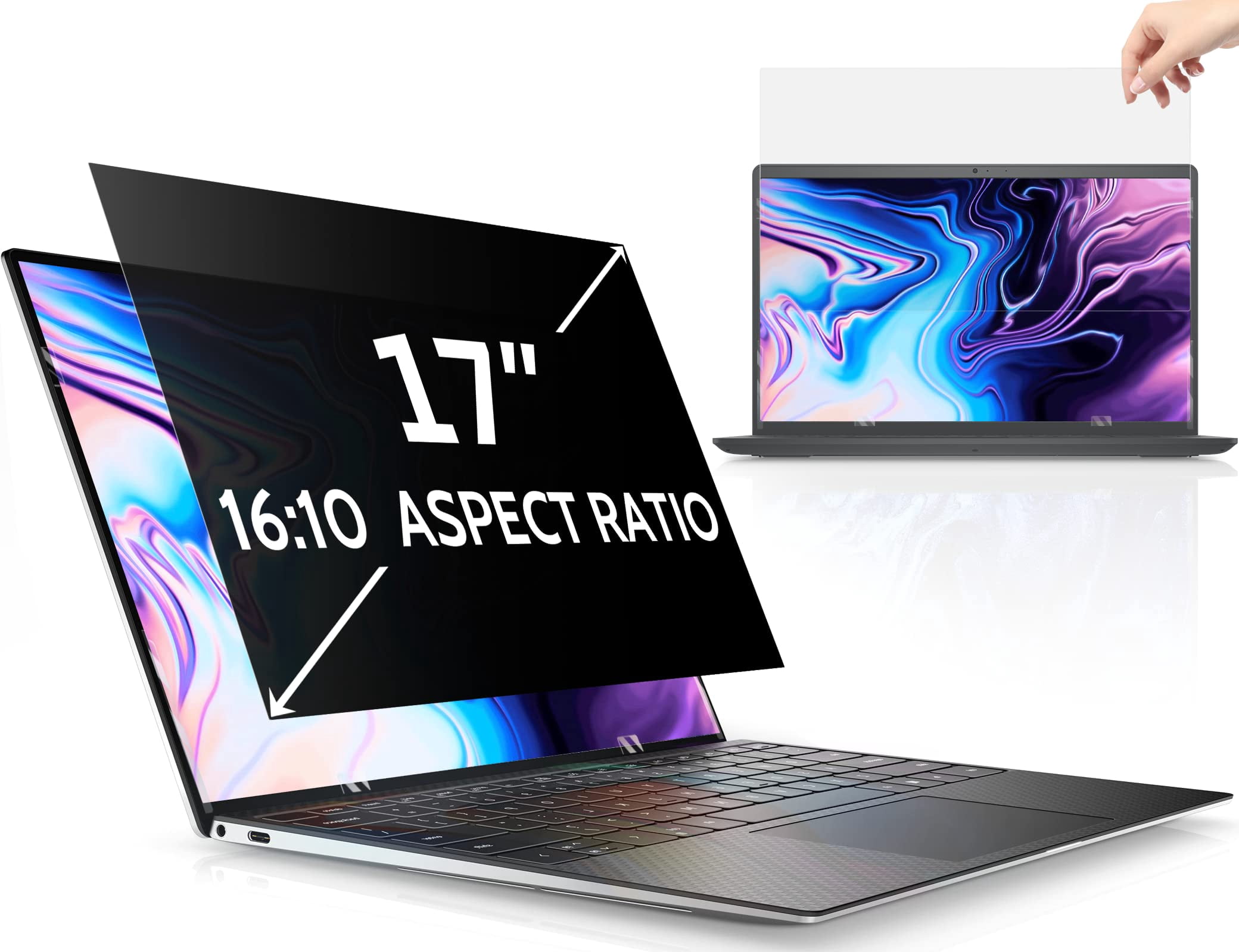 panningbo 17 Inch Laptop Privacy Screen 16:10 Aspect Removable Anti ...